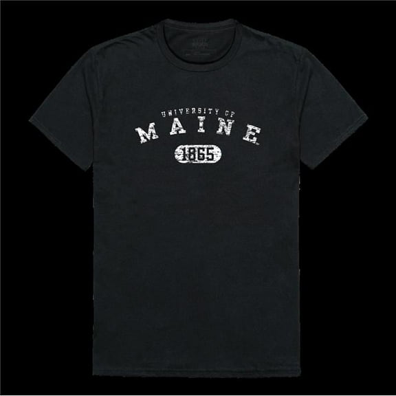 University of Maine Black Bears Distressed Arch College T-Shirt, Black - Small