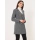 thumbnail image 2 of Elegante abrigo de tweed con solapa con muescas y doble botonadura a cuadros para mujer Negro XL, 2 of 5
