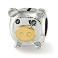 thumbnail image 1 of FB Jewels 925 Sterling Silver Reflections Polished Gold-Plated Nose Pig Bead, 1 of 3