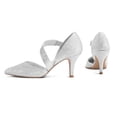 thumbnail image 2 of Pennysue Women's Silver Strappy Short Heels With Pointed Toes Size 9, 2 of 7