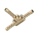 thumbnail image 5 of Unique Bargains 3 Pcs 4mm 0.16" Brass Car Barb Hose Fitting T Shape 3 Way Connector for Joiner Air Water Fuel Gas, 5 of 6