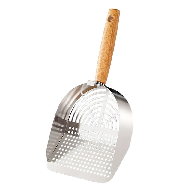 Pet Cat Waste Shovel Long Handle Steel Metal Shovel Litter Filter