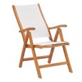 thumbnail image 5 of Teak Wood California Outdoor Patio Reclining/Folding Lounge Chair with White Batyline Sling, 5 of 5
