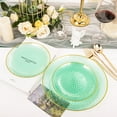 thumbnail image 2 of Exercise & Fitness 60 Green Plastic Plates, Hammered Clear and Gold Disposable Plates Include 30 Dessert Platos, 30 Dinner Platos for St. Patrick's Day, 2 of 15