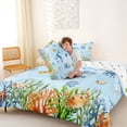 thumbnail image 4 of jejeloiu Watercolor Ocean Life Full Size Comforter Sets,Whale Print Bedding Comforter Set For Boys,Blue White,Polkadot Reversible,3 Pieces,1 Comforter and 2 Pillowcases, 4 of 7