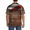 thumbnail image 3 of Susaid Rustic American Flag Wood Print Men's Polo Shirts Button Down Short Sleeve Casual Summer Beach Vintage Shirts for Men-XX-Large, 3 of 5