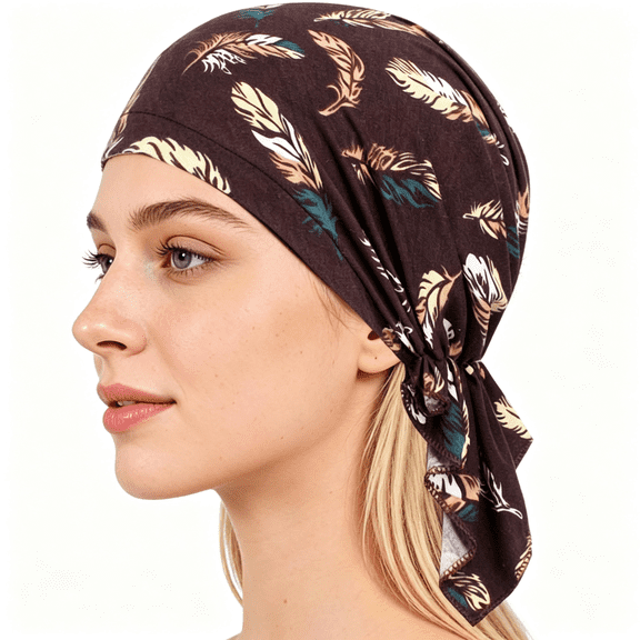 XIBUFE Chemo Headwear for Women Pre-Tied Head Scarf Slip on Headwraps Soft Turbans Cancer Hats Beanie Coverings Scarves Breast Cancer Headscarf
