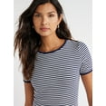 thumbnail image 7 of Free Assembly Women's Ribbed Crewneck Tee with Short Sleeves, Sizes XS-XXXL, 7 of 7