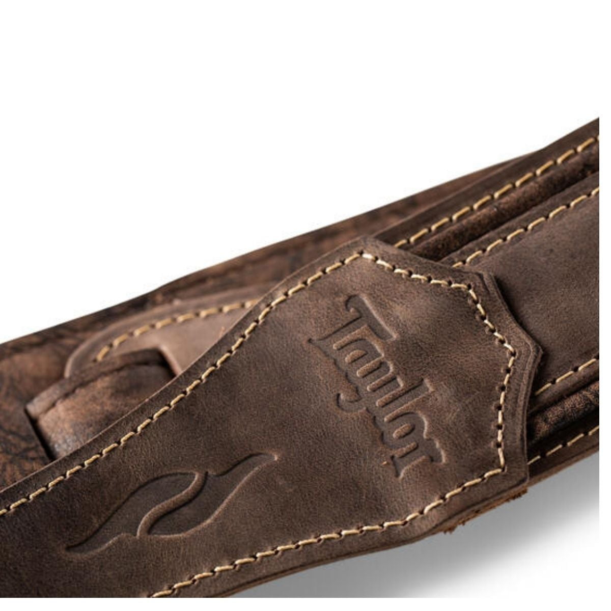 Taylor 2.5" Element Distressed Leather Guitar Strap - Dark Brown