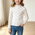 thumbnail image 2 of Mnyotv Girls' Long Sleeve T Shirt Spring Fall Clothes Polka Dot Printed Crewneck Tops Baby Girl Undershirts Size 11-12Y, 2 of 9