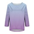 thumbnail image 7 of ZyeKqe 3/4 Sleeve Shirts for Women Casual Printed Oversized Fall Fashion Gym Tops Dressy T-Shirt Crewneck Sweatshirts, 7 of 7