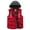 Burgundy Red, variant on KVE Women's Warm Winter Hooded Vest Padded Puffer Vest Wine Red, XX-Large
