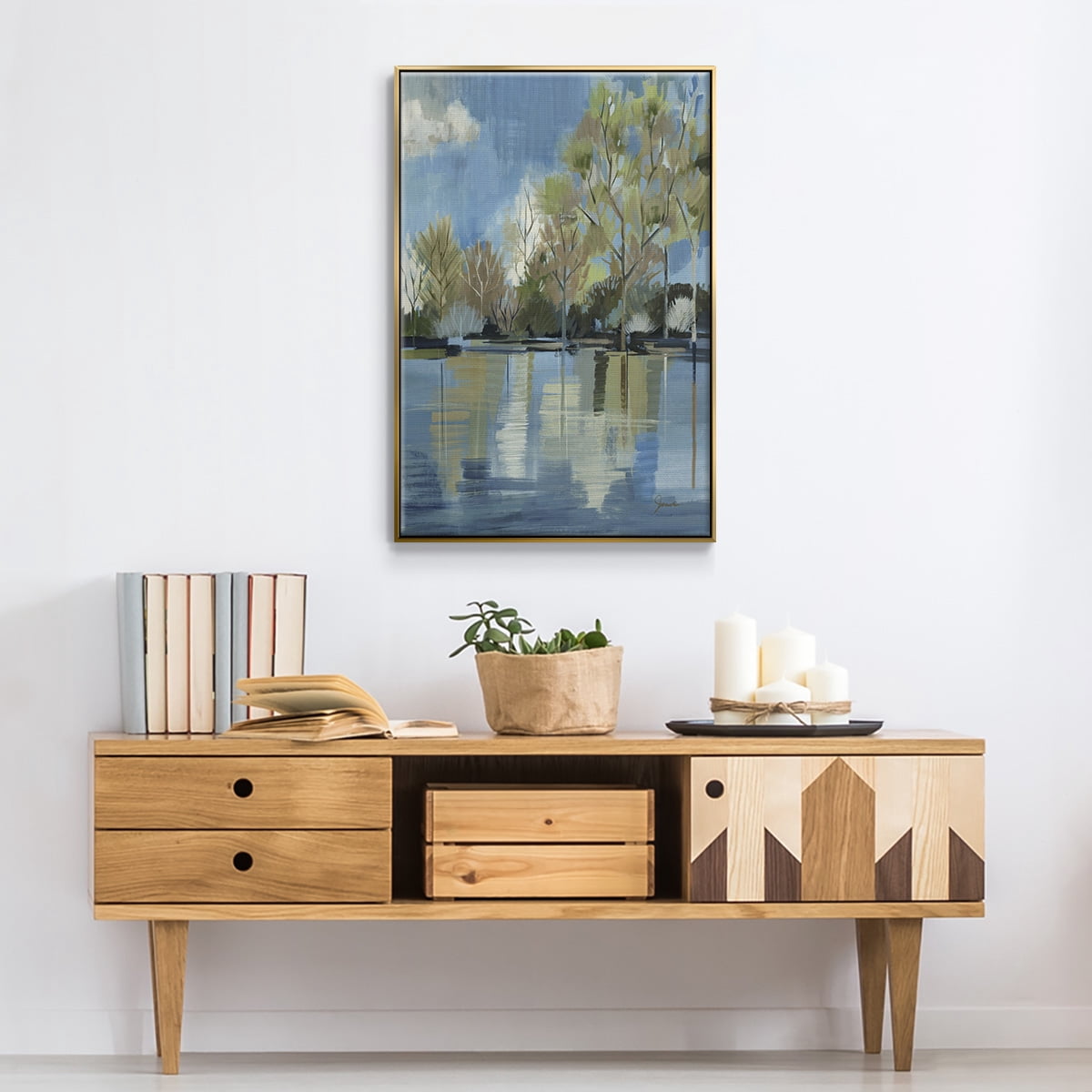 Enchanted Forest I Framed Premium Gallery Wrapped Canvas - Ready to Hang - 17 x 25 - Gold Floating Frame