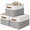 Grey and White, variant on DECOMOMO Large Storage Baskets, Fabric Storage Bins, Baskets and Bins (Green and White, Set of 3)