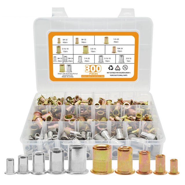 Speravity Unids/caja de 300 tornillos de tuerca de remache para coche, tornillos de sujeción, accesorios de modificación para metalurgia Herramientas y ferretería
