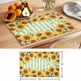 thumbnail image 6 of Yellow Spring Sunflowers Placemats Set of 4 Light Green Striped Country Place Mats Indoor Wipeable Table Mats Washable Cloth Dining Table Placemats for Kitchen Holiday Party Home Decor 13x19 Inch, 6 of 9