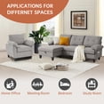 thumbnail image 5 of Pingliang Home Living Room Furniture Set,Sectional Sofa Couch with Storage Ottoman and Accent Chair for Home Apartment Office,3 Seater L Shaped Couch Modern Linen Sofa Set with Side Storage Pockets, 5 of 7
