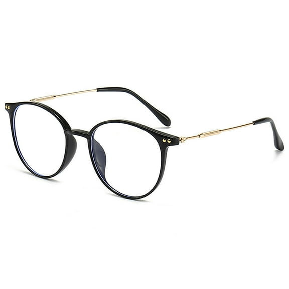 KOOSUFA Stylish Round Reading Glasses Blue Light Blocking 4.00 Women Men Eyeglasses Readers Eyewear Bright black
