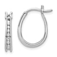 thumbnail image 3 of 14K White Gold Diamond Hoop Earrings (0.12Ct), 3 of 3