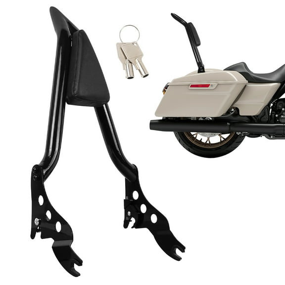 Motorcycle Detachable Passenger Backrest Assembled Rear Sissy Bar Compatible With For Harley Touring Road King Street Glide Electra Glide Road Glide FLHR FLHX FLHT FLTR 2009-2024 Black