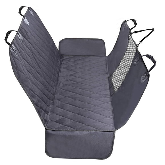Funda de asiento para perros VIVAGLORY para asiento trasero con ventana de malla negra