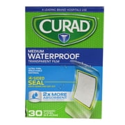 Curad Medium Waterproof Transparent Film 2x More Absorbent 30 Count