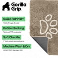 thumbnail image 3 of GORILLA GRIP Ultra Absorbent Grippy Doormat for Muddy Dog Paws, 30x20 Machine Washable Soakstopper Rugs Cleaner Floors, Bed Mat for Dirty Dogs, Indoor Entrance Door Rug Pet Bed Mats Beige Ivory, 3 of 10