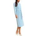 thumbnail image 4 of INSPIRE CHIC Women's Knee Length Pencil Dress Long Sleeve Tie Waist Church Work Sheath Dresses 2XL Light Blue, 4 of 5