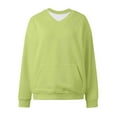 thumbnail image 4 of AWZXDE Girls Sweatshirts Loose Oversized Casual Long Sleeve Pullover Adorable Drop Shoulder Top with Pocket for Girls Comfort Fit Fashion Apparel Light Green,11-12 Years, 4 of 5