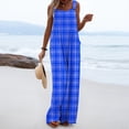 thumbnail image 2 of Summer Plus Size Jumpsuits for Women Tummy Control Fashion Printed Jumpsuit Casual Button Pocket Sleeveless Wide Leg Trousers, 2 of 8