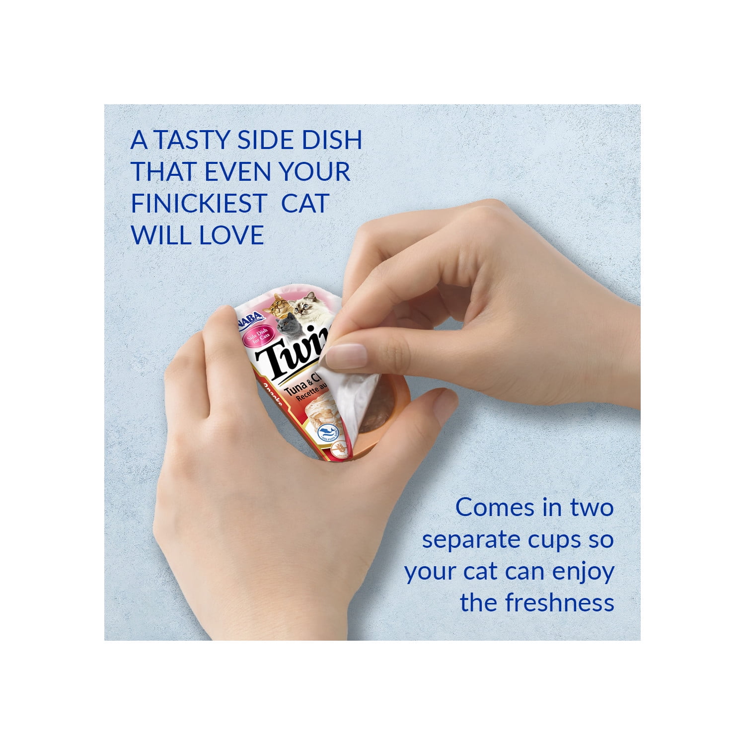 Inaba Twins Wet Cat Topper Cups, 1.23 oz Serving, 16 Servings, Tuna & Chicken with Salmon
