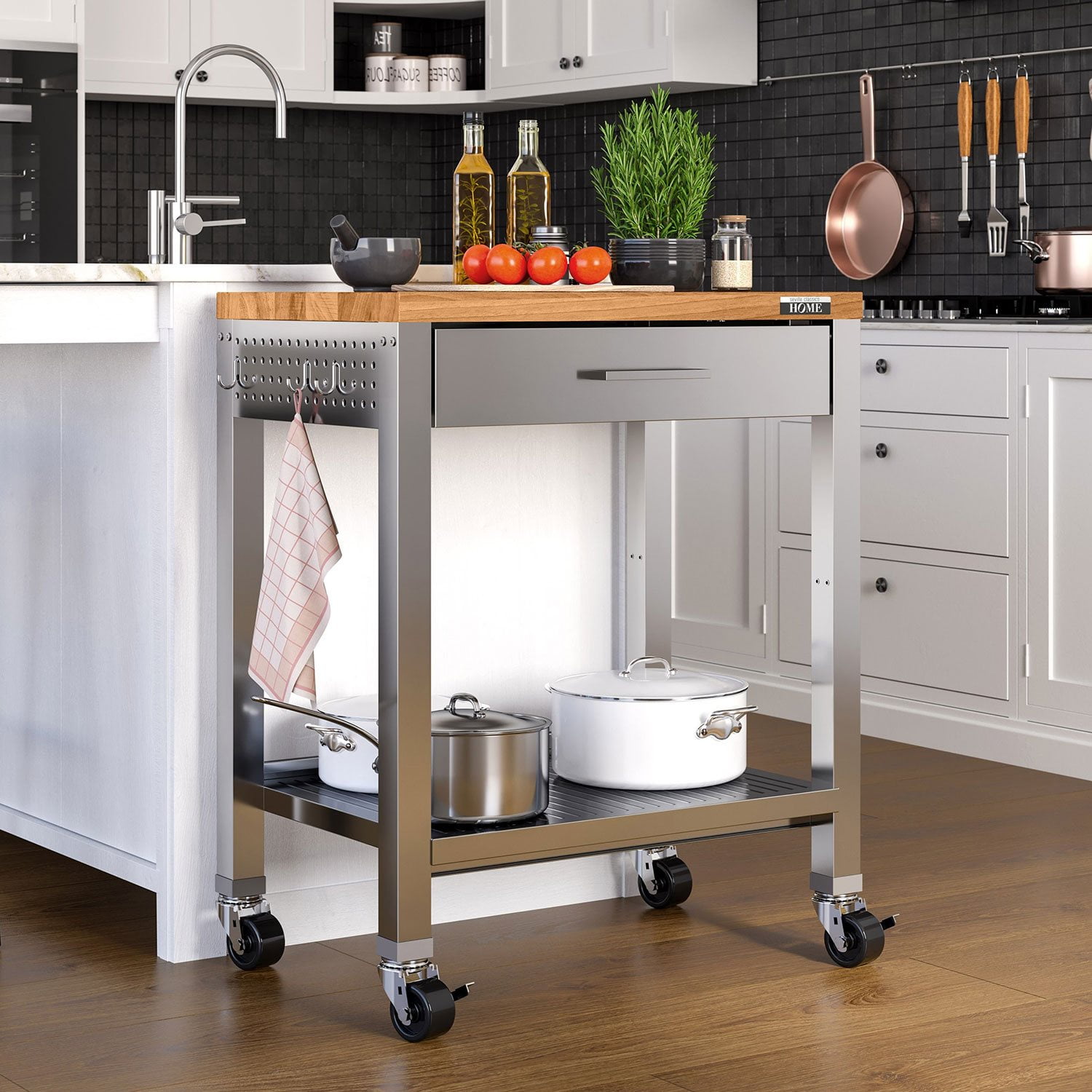 Seville Classics Home Worktable Kitchen Cart, 30