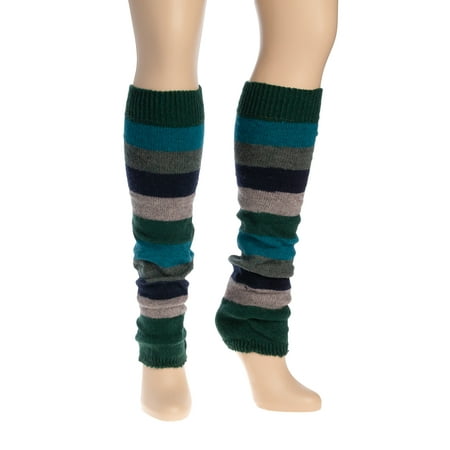 Women Colorful Striped Winter Leg Warmers Soft Thermal Thick Ladies Legging