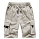 thumbnail image 1 of Pantalones cortos cargo para hombre, cintura elástica, corte relajado, pantalones cortos de trabajo informales de algodón para verano, 1 of 5
