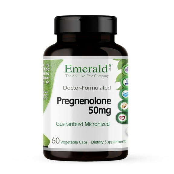 Emerald Labs Pregnenolone 50 mg - Support Energy Levels and Mood - 60 Capsules