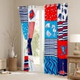 thumbnail image 3 of Feelyou Ocean Anchor Rudder Blackout Curtains Set of 2 (52x84 Each), Stripes Geometric Window Curtains, Cartoon Patchwork Plaid Curtains and Drapes, Blackout Curtains Bedroom Decor, 3 of 6