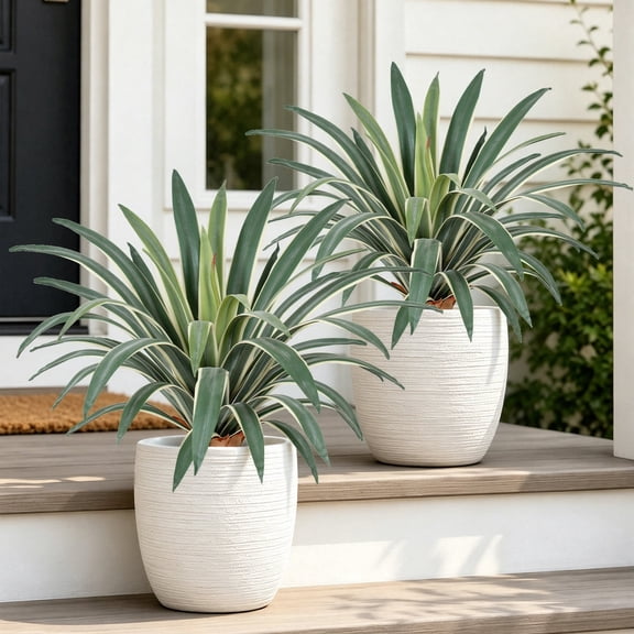 16in Artificial Agave Plant, UV Resistant Green Fake Agave, Unpotted Faux Succulent for Indoor Outdoor Home Decor