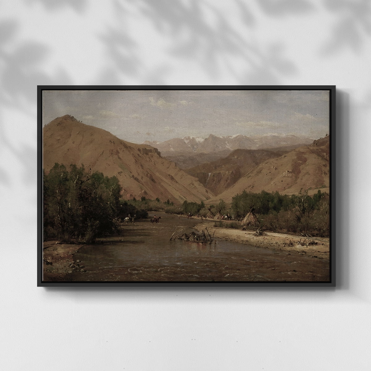 Vintage Landscape-CCXXVI By Wexford Home Framed in Black Wood Gallery Wrapped Canvas 25 in. x 37 in.