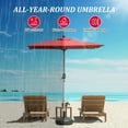 thumbnail image 5 of Large Rectangle Patio Umbrella with Crank and Tilt, 9x8 FT UV-Resistant Outdoor Umbrella, Aluminum Frame with 6 Reinforced Ribs for Deck, Poolside, Garden (Brick Red), 5 of 6