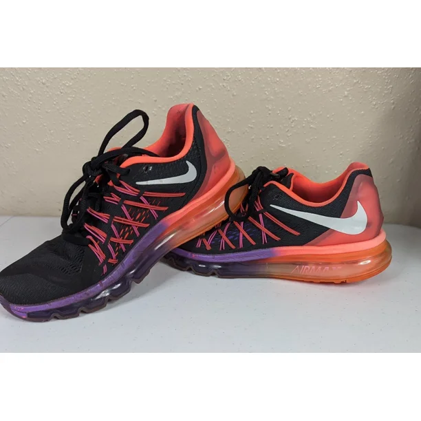 Nike Air Max 2015 Womens Size 8 Running Shoes Black Hyper Punch Athletic Trainer