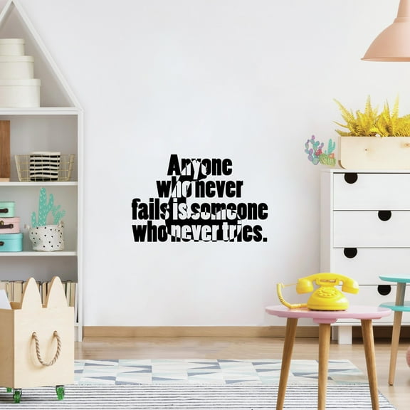 Someone Who Never Tries Quote Wrestling Wrestle Fighter WWE Motivation Quotes Saying Wall Art Sticker Designs Vinyl Stickers For Home House Walls Rooms Windows Bedroom Decoration Size (35x40 inch)
