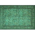 thumbnail image 1 of Ahgly Company Machine Washable Indoor Rectangle Persian Turquoise Blue Traditional Area Rugs, 2' x 5', 1 of 4