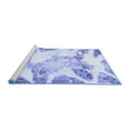 thumbnail image 2 of Ahgly Company Machine Washable Indoor Square Abstract Blue Modern Area Rugs, 6' Square, 2 of 4