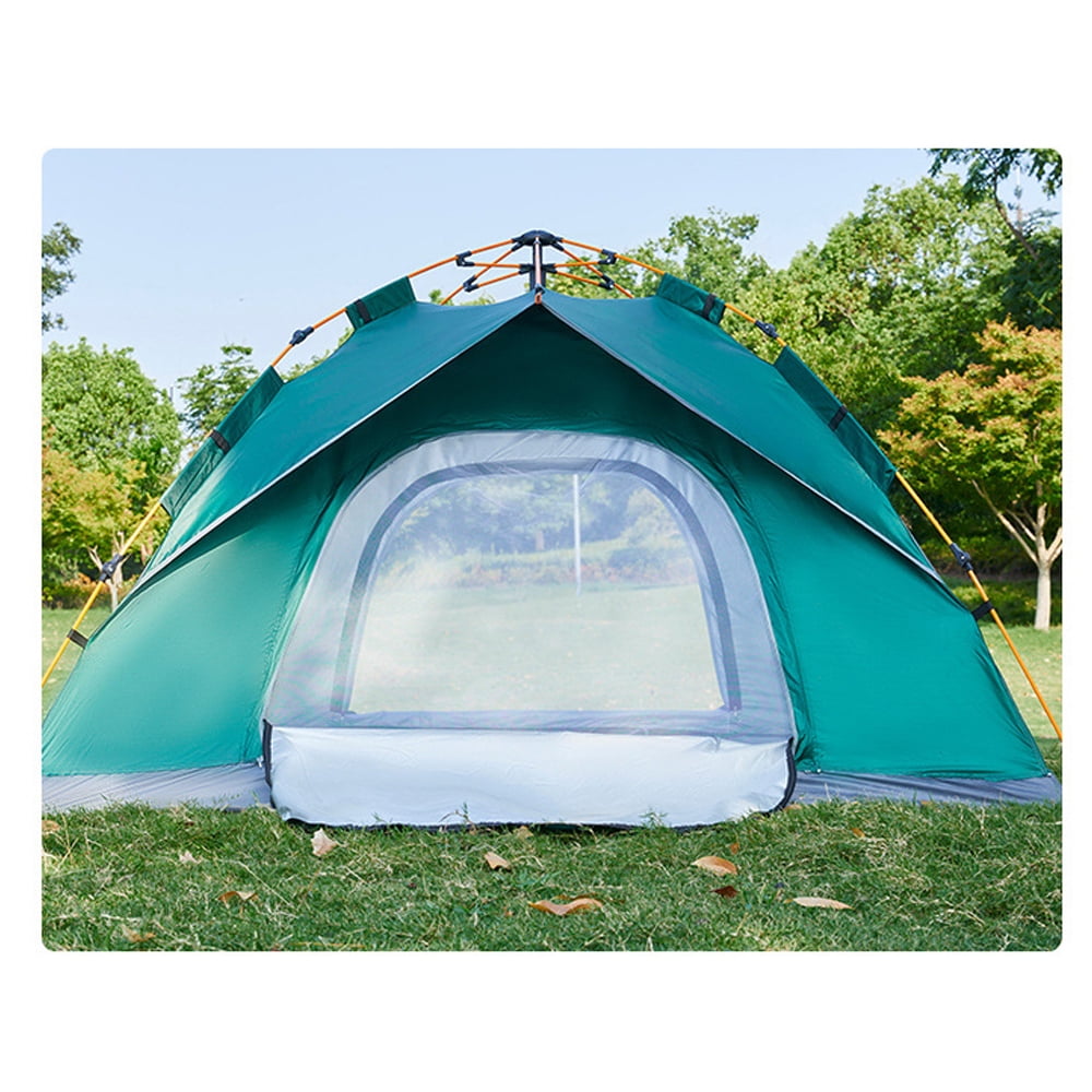 DERCLIVE Pop up Camping Tent, 2-4 Person, Automatic Setup Family Instant Tents, Waterproof Windproof Ropes Anti-UV, Ultralight Blackout Camping Tent Outdoor for Hiking Camp