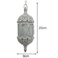 thumbnail image 5 of Huepoe Vintage Iron Hanging Candle Holder, Moroccan Glass Tea Light Lantern, European Hollow Design for Wedding Garden Home Decor (9.84"), 5 of 8