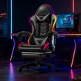 thumbnail image 5 of Czlolo RGB LED Massage Gaming Chair, Ergonomic High Back Reclining Computer Chair with Footrest & Lumbar Massager, Gray for Adults, 5 of 8