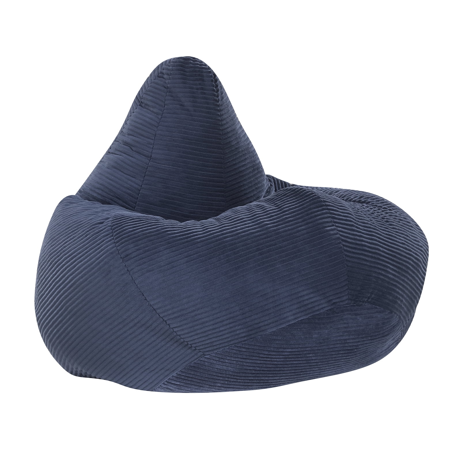 Costway Bean Bag Chair for Adults with Skin-friendly Corduroy Cover & Soft Sponge Filling Blue