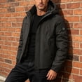 thumbnail image 6 of Big & Tall Mens Insulated Winter Jacket Snow Coat Windproof Thermal Hooded Windbreaker Coat for Outdoor Hiking Camping with Zip Pockets, Black, 5XL, 6 of 9