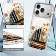 thumbnail image 3 of Magnetic Case for iPhone 17 Pro Design On Clear Base, Compatible with MagSafe Slim Protective Soft TPU Bumper Phone Cover Women Girls Case for iPhone 17 Pro Clear Book Lover Flower, 3 of 7