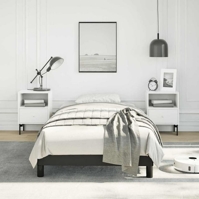 vidaXL Cadre de Lit Noir 100x190 cm Simple Similicuir